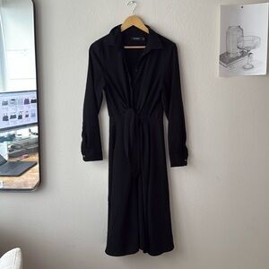 Ralph Lauren tie waist button up dress midi